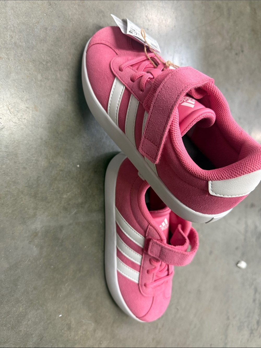 adidas Pink Kids Sneakers with White Stripes
